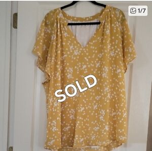 Yellow Floral Women's Top